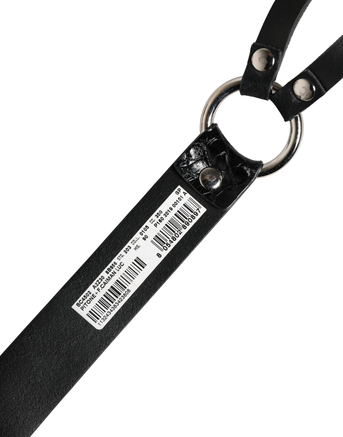 New Dolce & Gabbana Black Exotic Leather Silver Metal Buckle Belt