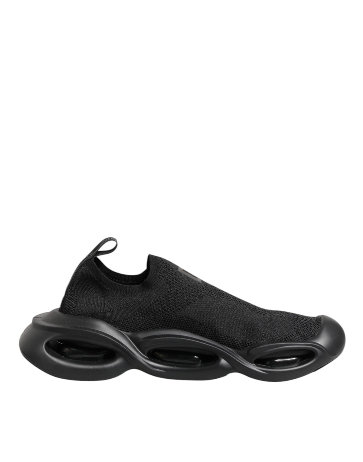 New Dolce & Gabbana Black Slip On Wave Low Top Sneakers Shoes