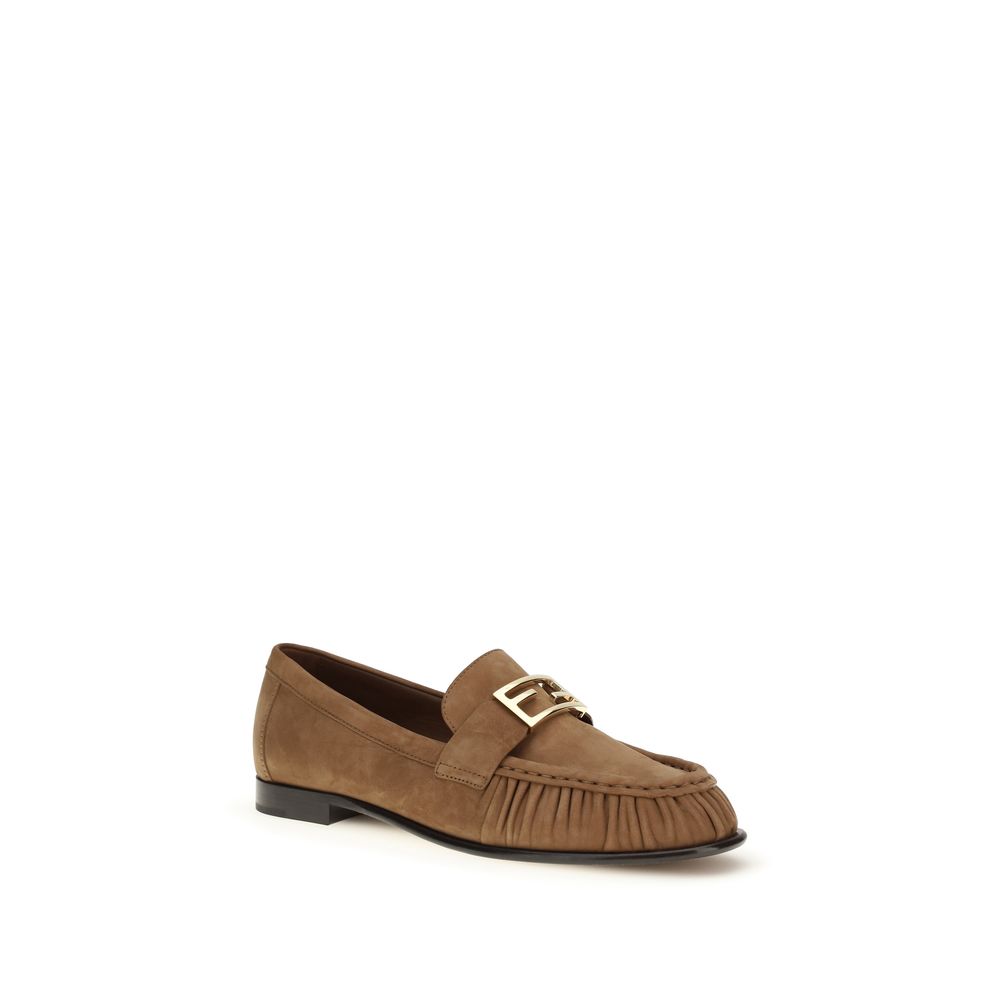 Fendi Brown Aries Aries Slip-On Loafers