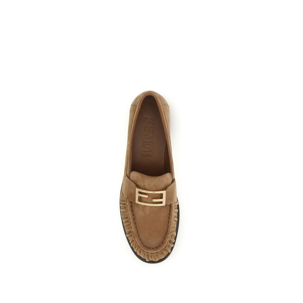Fendi Brown Aries Aries Slip-On Loafers