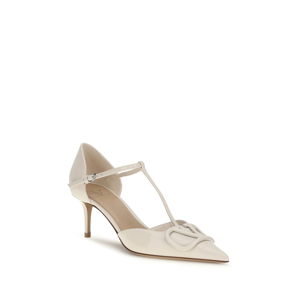 Valentino Garavani Beige Leather High Heel Pumps