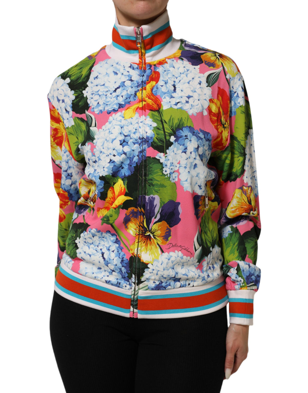 New Dolce & Gabbana Floral Print Zip Cardigan Jacket