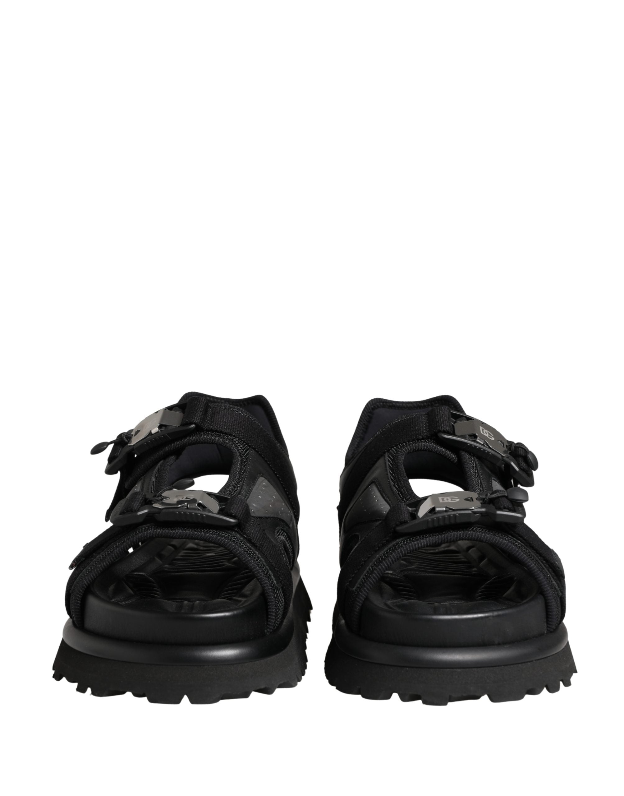 New Dolce & Gabbana Black Logo Detailed Men Chunky Sandals Shoes