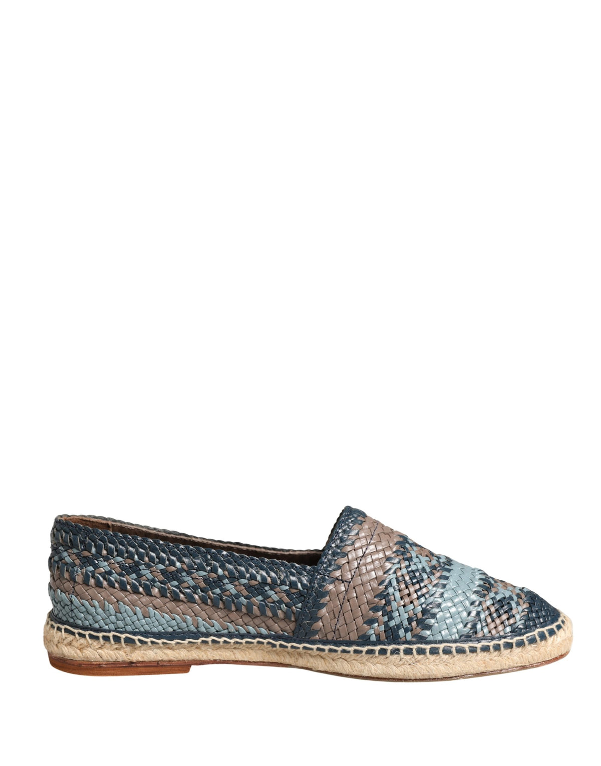 Dolce & Gabbana Blue Gray Slip On Buffalo Espadrille Shoes