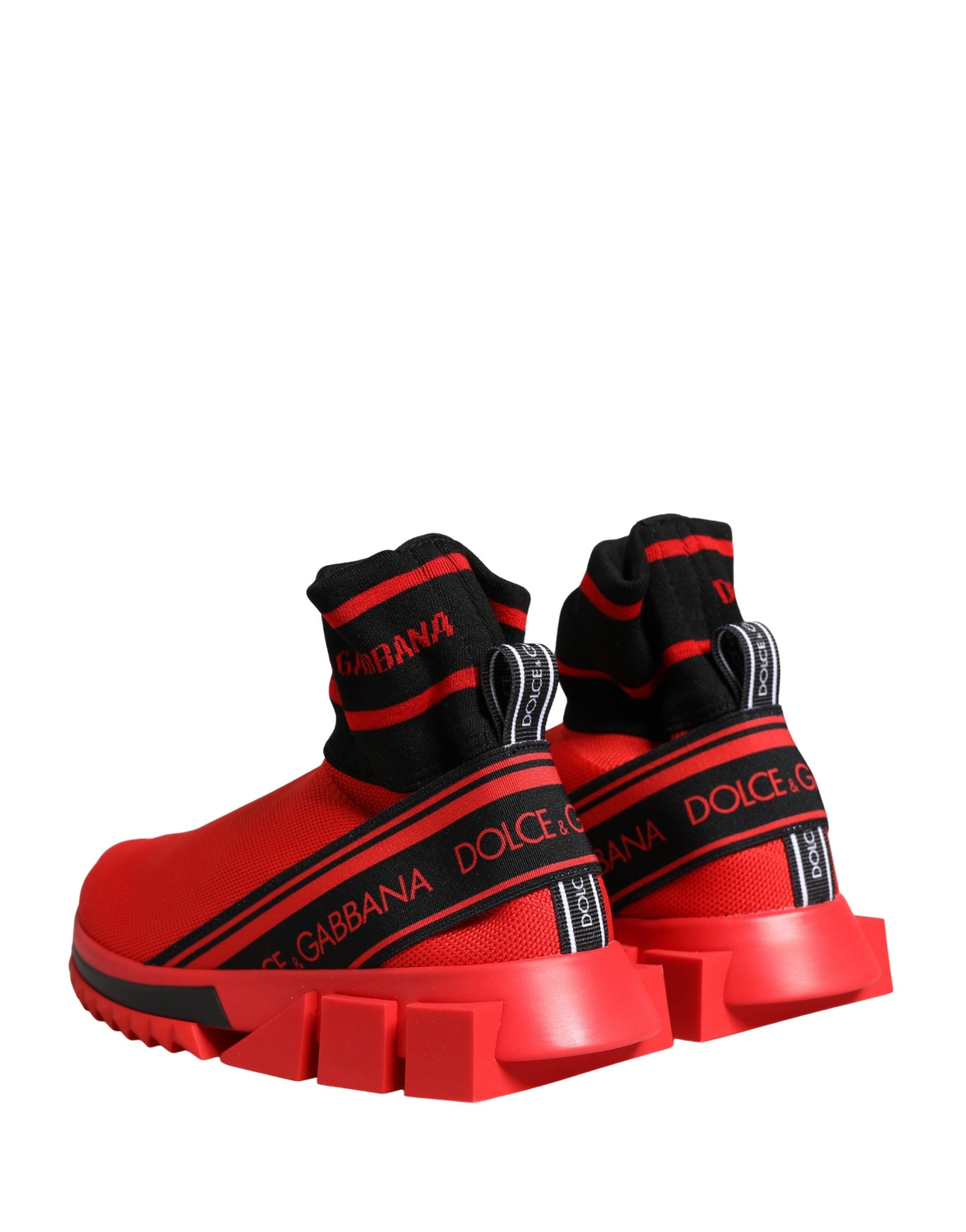 New Dolce & Gabbana Red Black Sorrento Socks Sneakers Shoes