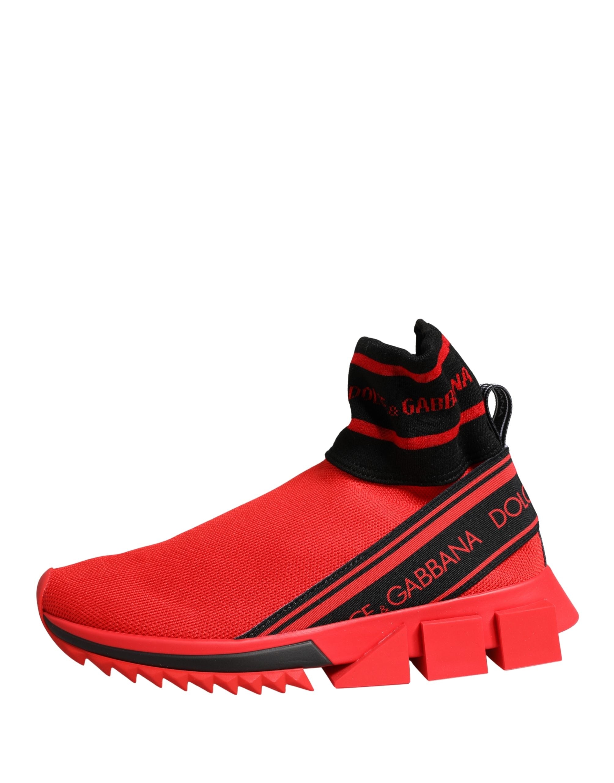 New Dolce & Gabbana Red Black Sorrento Socks Sneakers Shoes