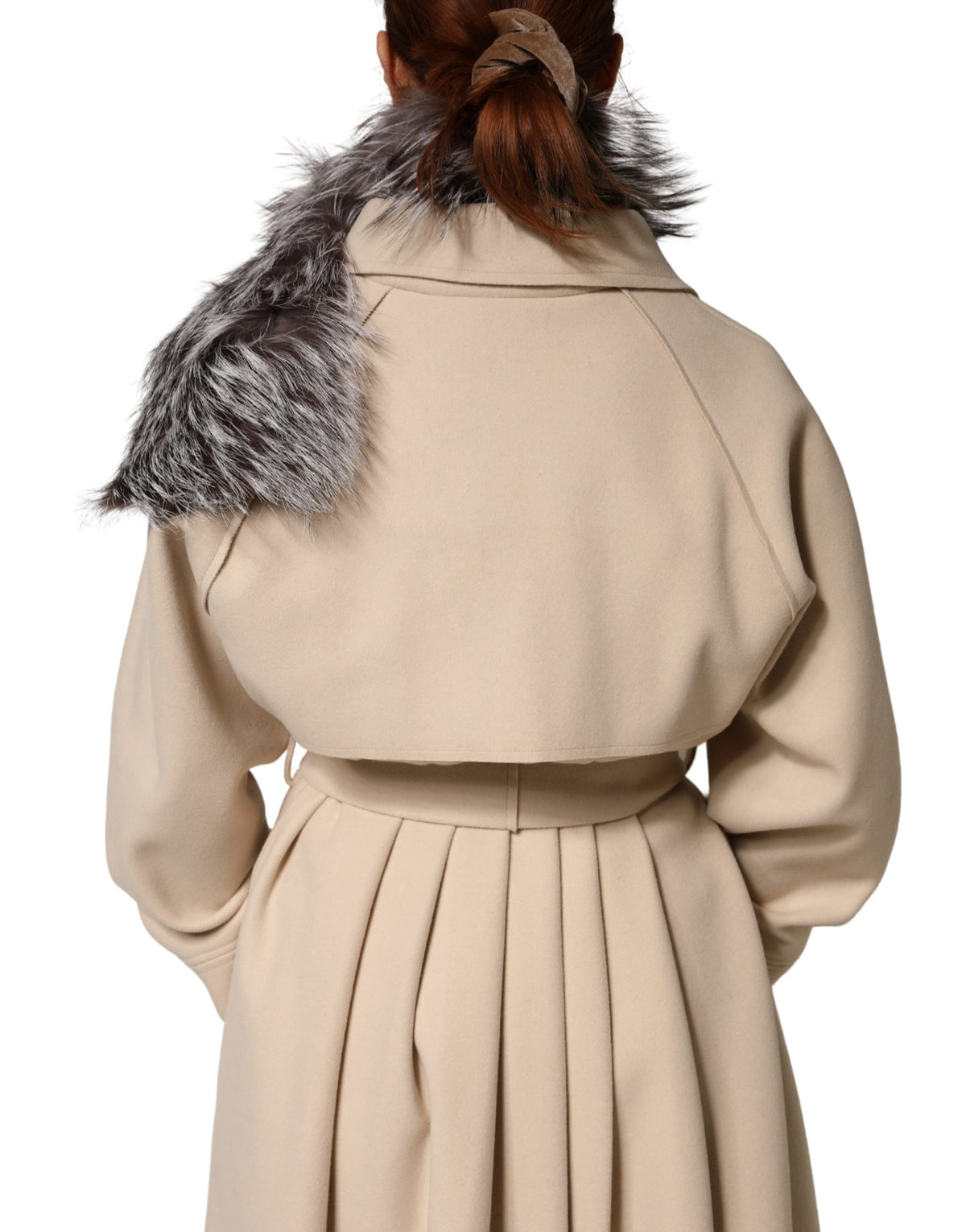 New Dolce & Gabbana Gray Fox Fur Neck Wrap Warmer Winter Scarf