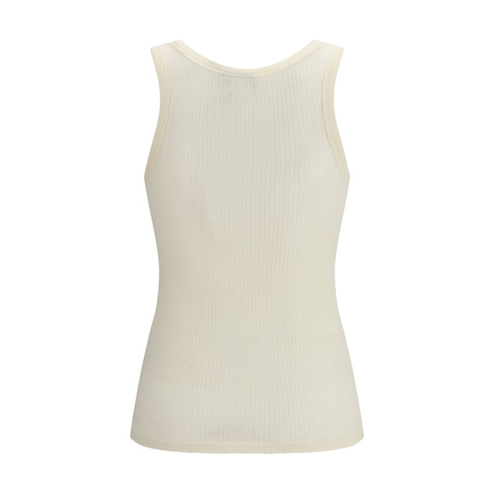 Forte_Forte Beige Wool Sleeveles T-Shirt