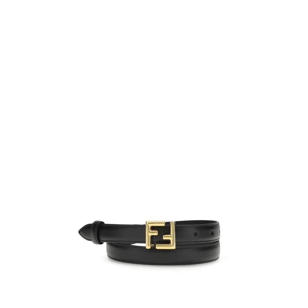 Fendi Black Leather Regular Belt
