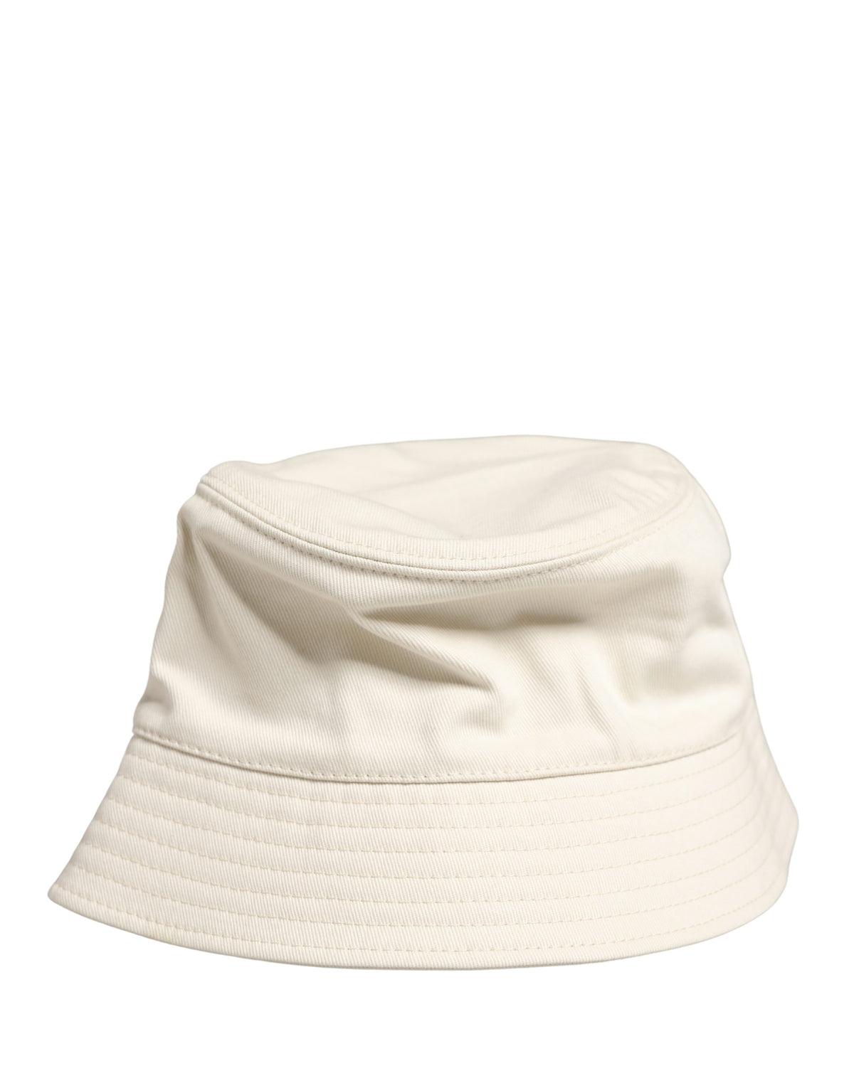 New Dolce & Gabbana Men White Cotton Bucket Fisherman Capello Hat