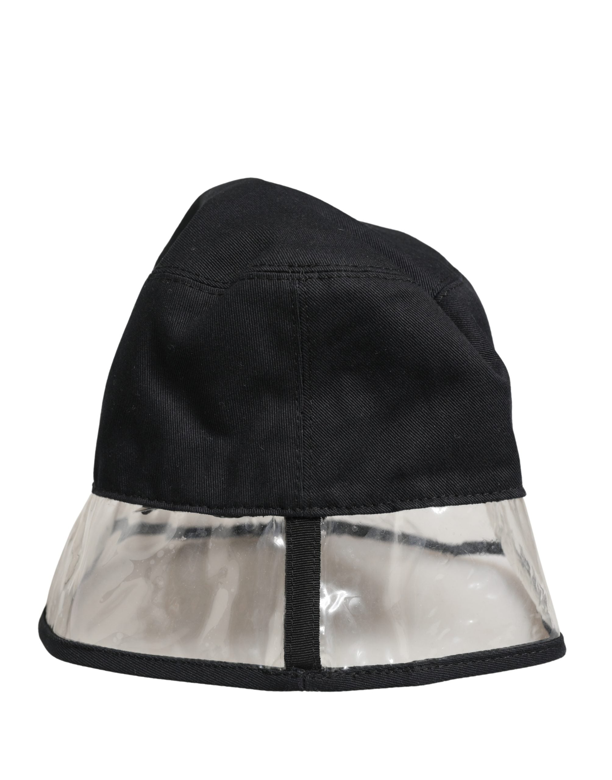 New Dolce & Gabbana Black Cotton Plastic Fisherman Bucket Capello Hat