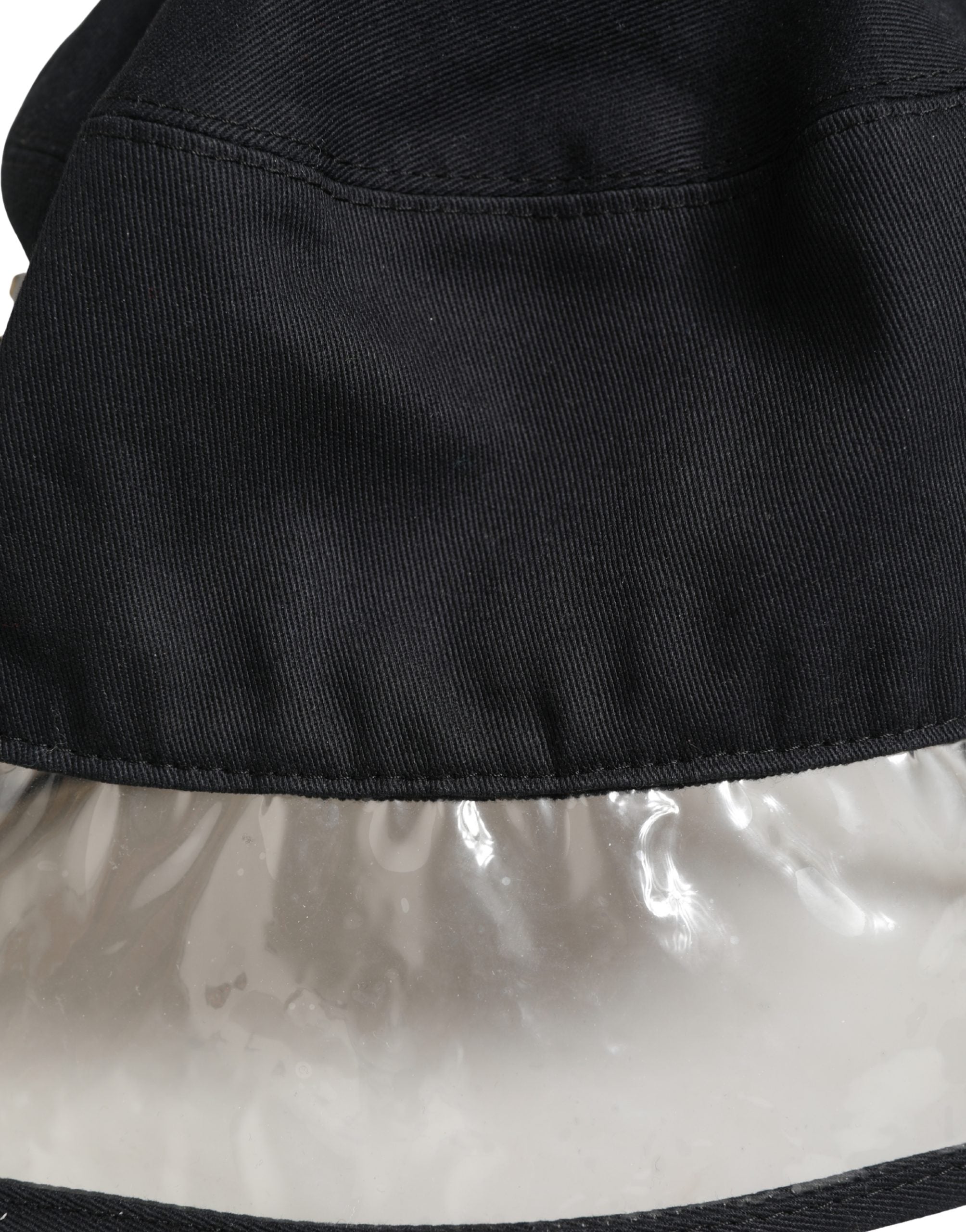New Dolce & Gabbana Black Cotton Plastic Fisherman Bucket Capello Hat
