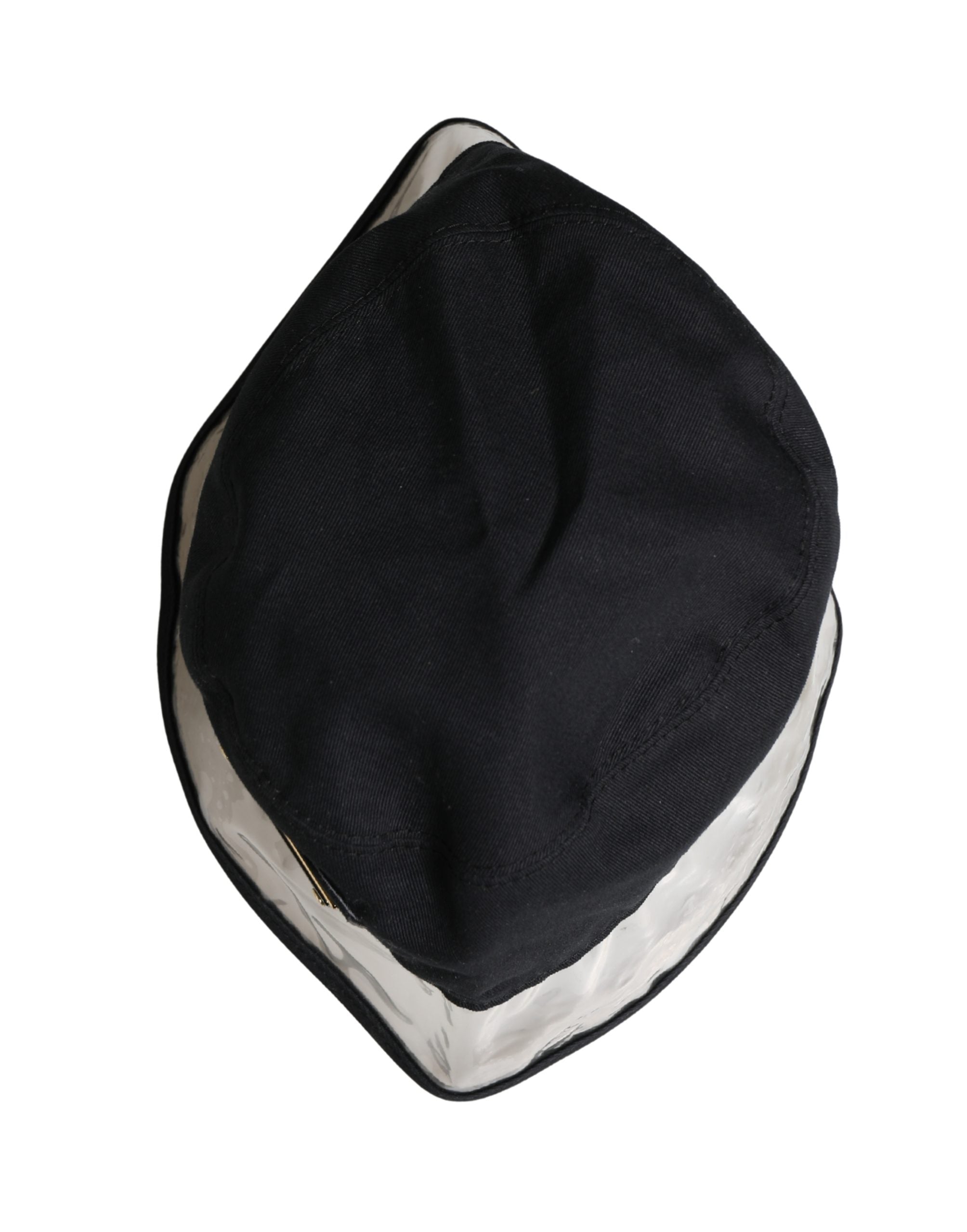 New Dolce & Gabbana Black Cotton Plastic Fisherman Bucket Capello Hat