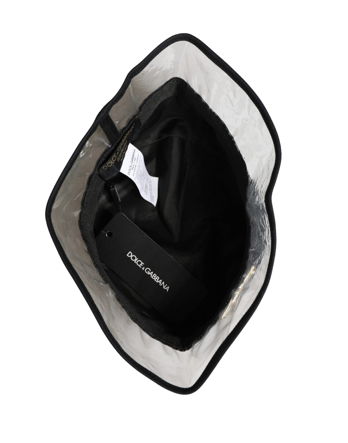 New Dolce & Gabbana Black Cotton Plastic Fisherman Bucket Capello Hat