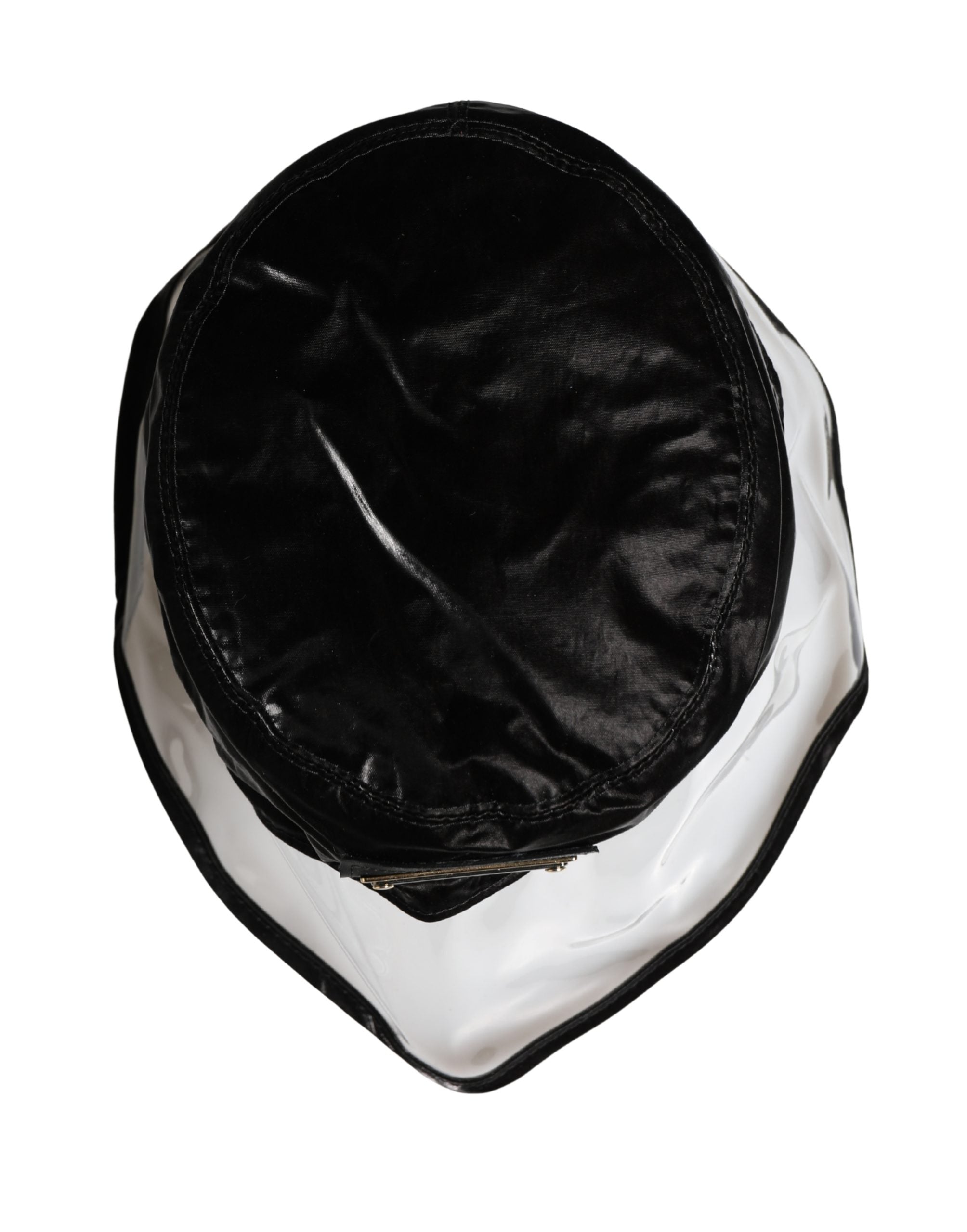 New Dolce & Gabbana Black Nylon Plastic Fisherman Bucket Capello Hat