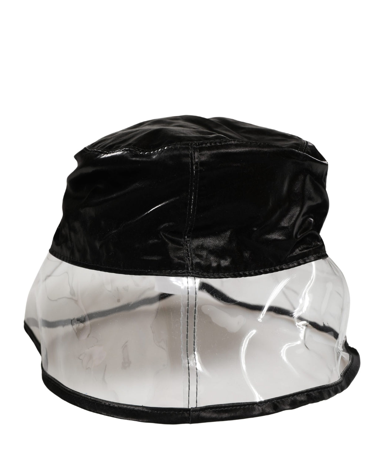 New Dolce & Gabbana Black Nylon Plastic Fisherman Bucket Capello Hat