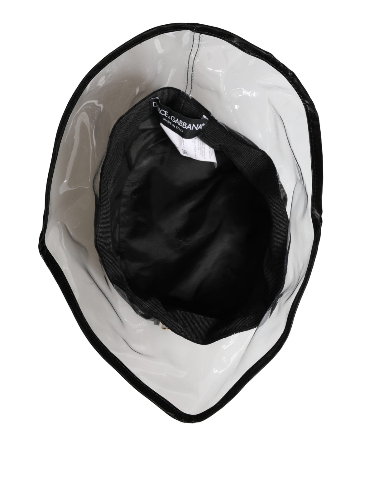 New Dolce & Gabbana Black Nylon Plastic Fisherman Bucket Capello Hat