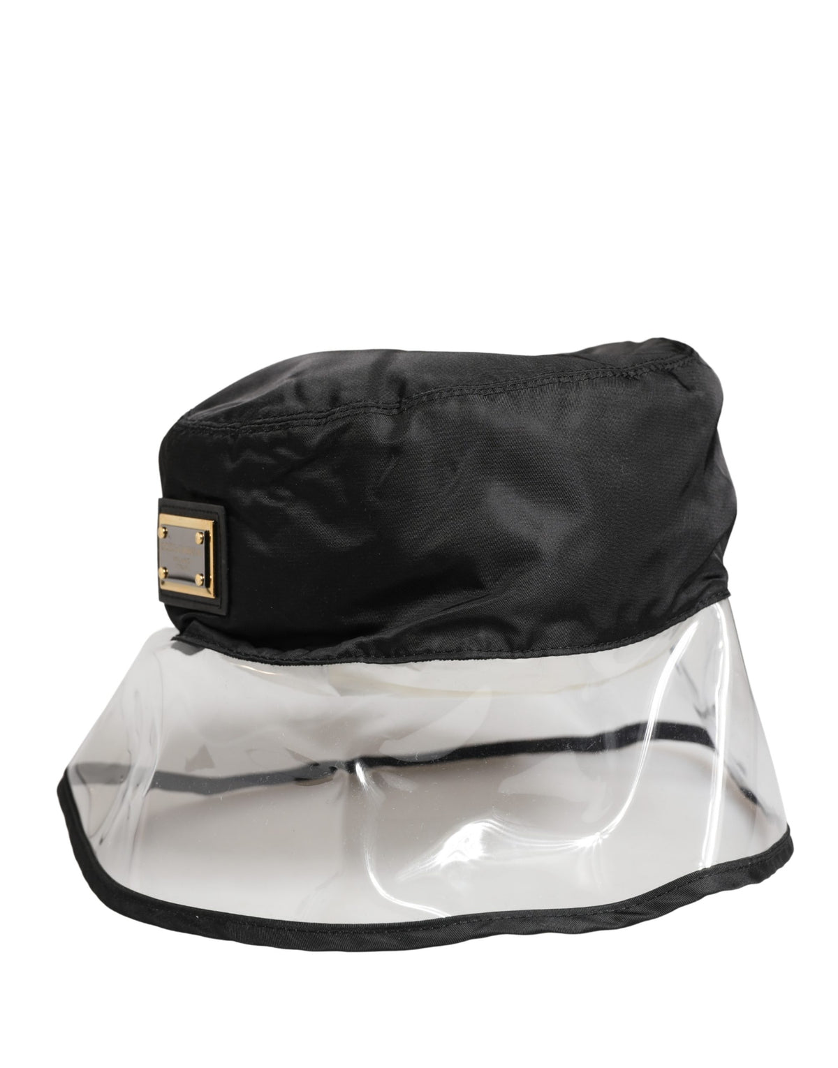 New Dolce & Gabbana Men Black Plastic Fisherman Bucket Capello Hat