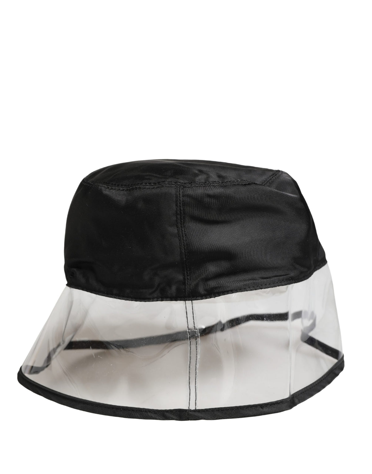New Dolce & Gabbana Men Black Plastic Fisherman Bucket Capello Hat