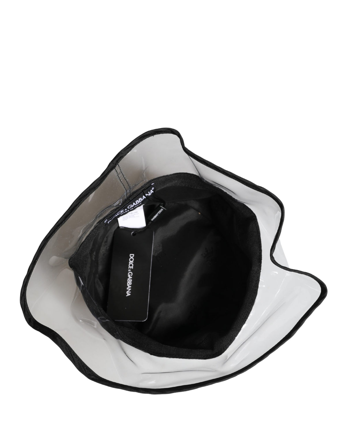 New Dolce & Gabbana Men Black Plastic Fisherman Bucket Capello Hat