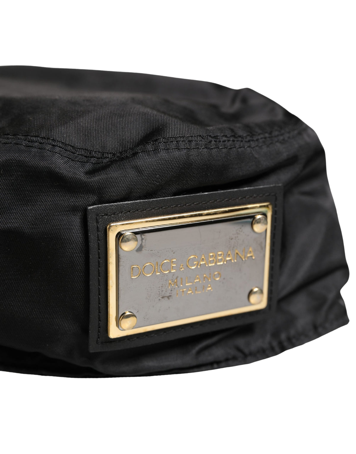 New Dolce & Gabbana Men Black Plastic Fisherman Bucket Capello Hat