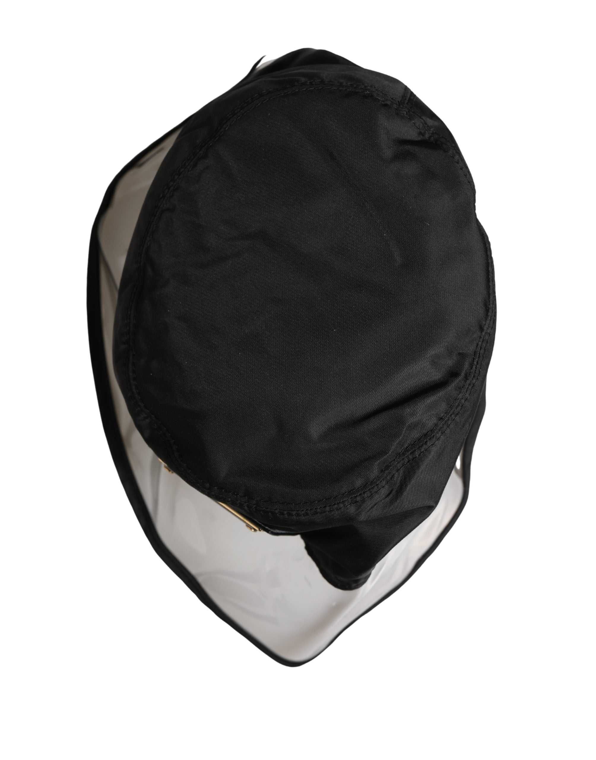New Dolce & Gabbana Men Black Plastic Fisherman Bucket Capello Hat