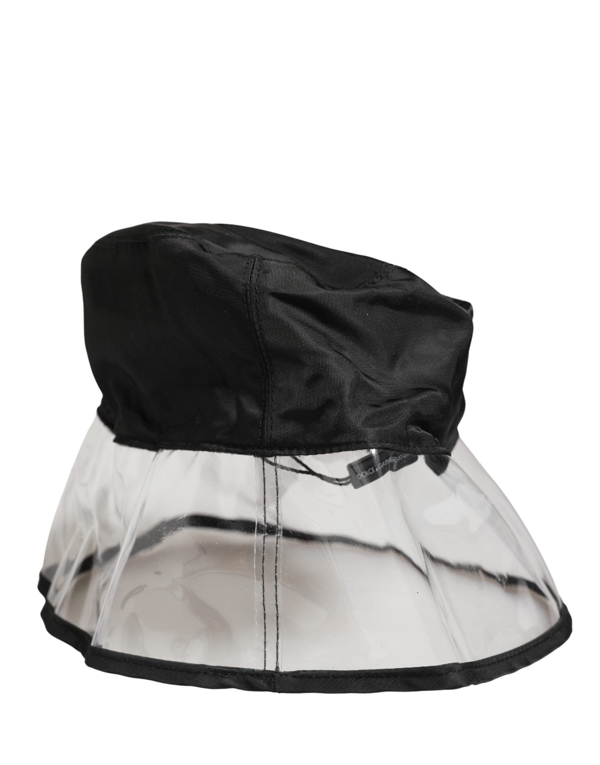 New Dolce & Gabbana Men Black Plastic Fisherman Bucket Capello Hat