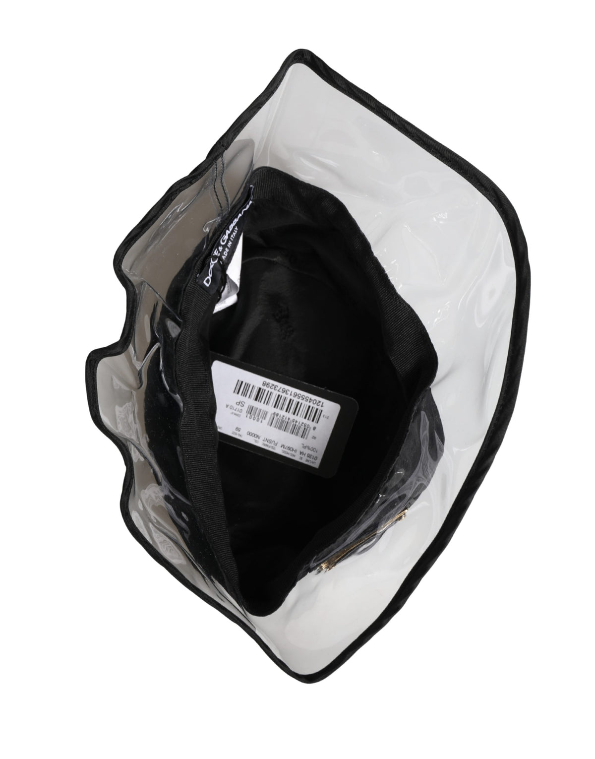 New Dolce & Gabbana Men Black Plastic Fisherman Bucket Capello Hat