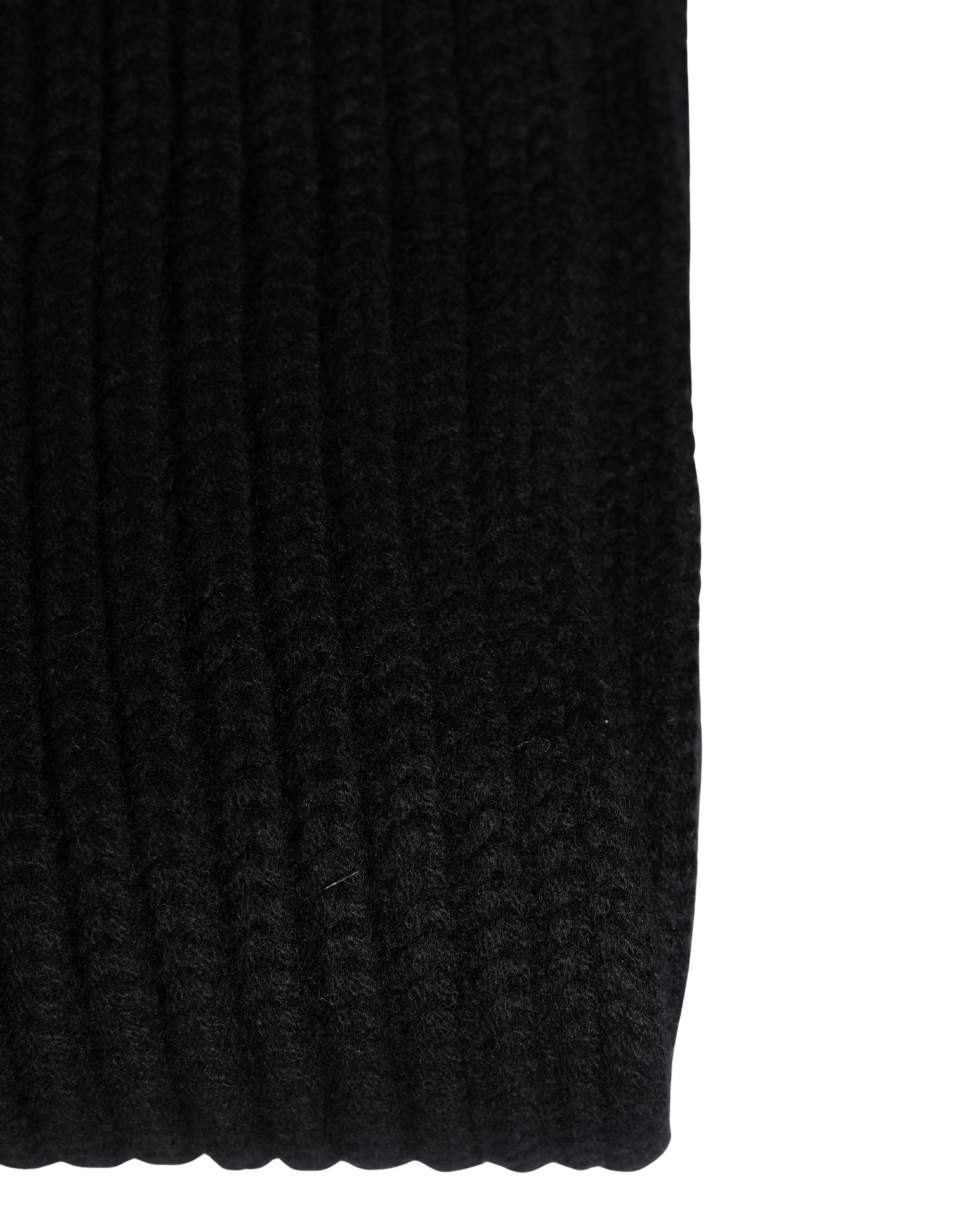 New Dolce & Gabbana Black Cashmere Knitted Men Neck Warmer One Size Scarf
