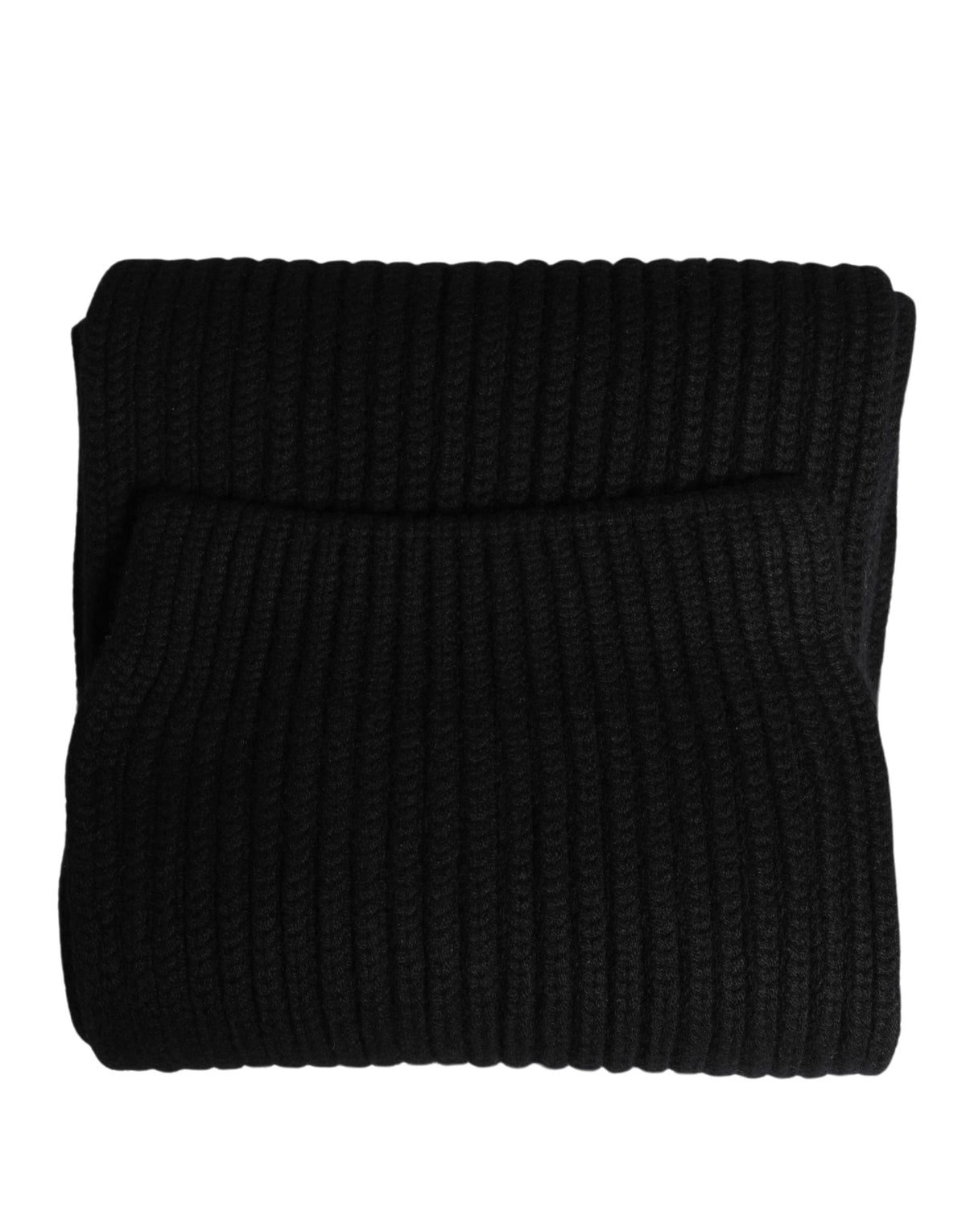 New Dolce & Gabbana Black Cashmere Knitted Men Neck Warmer One Size Scarf