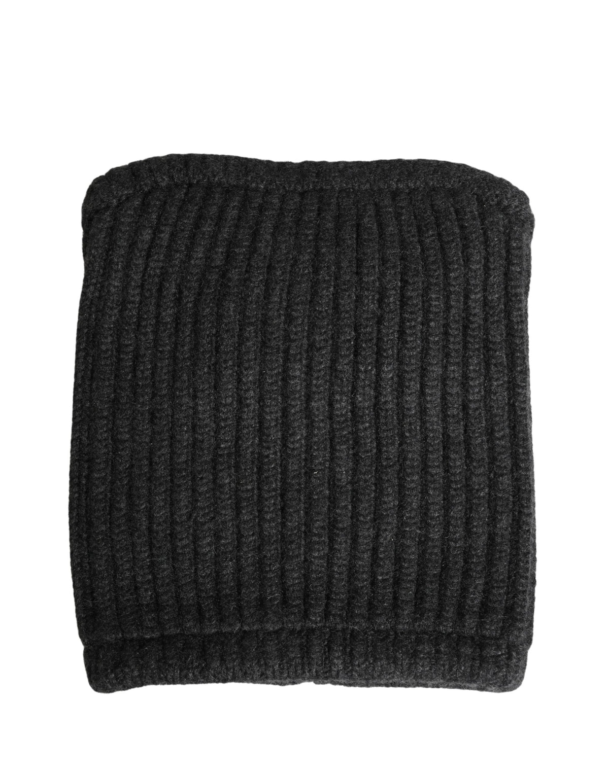 New Dolce & Gabbana Black Cashmere Knitted Men Winter Neck Warmer Hat