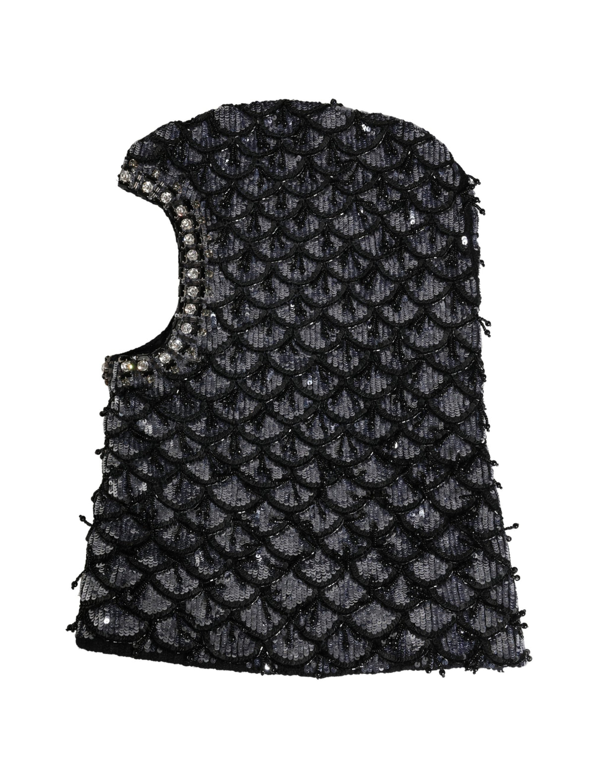 New Dolce & Gabbana Black Wool Crystal Embellished Balaclava Hat