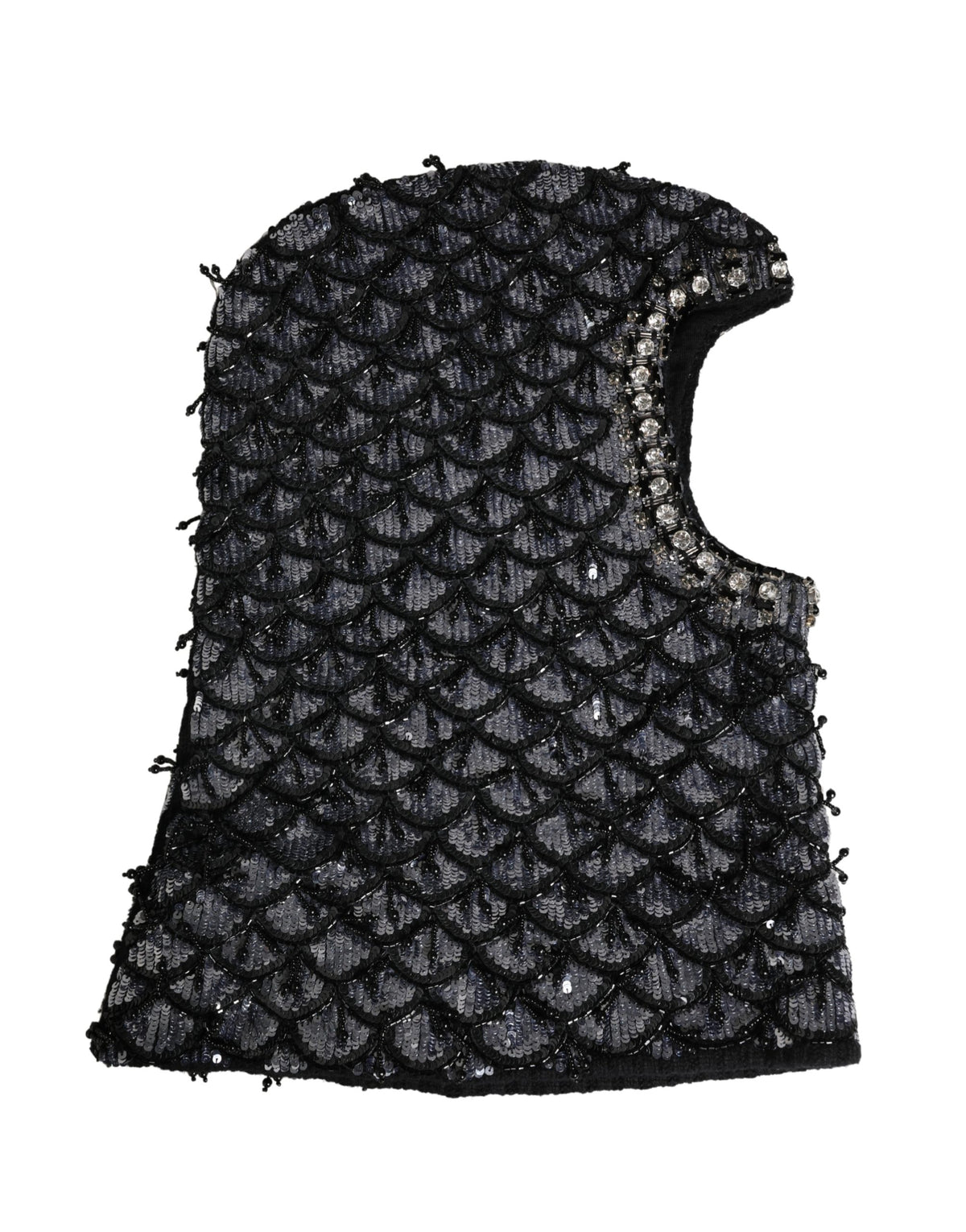 New Dolce & Gabbana Black Wool Crystal Embellished Balaclava Hat