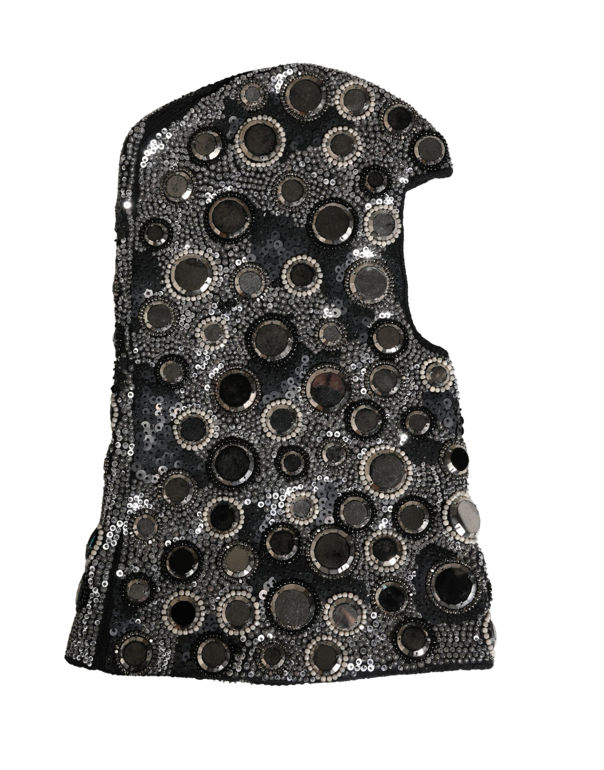 New Dolce & Gabbana Black Wool Crystal Embellished Balaclava Hat