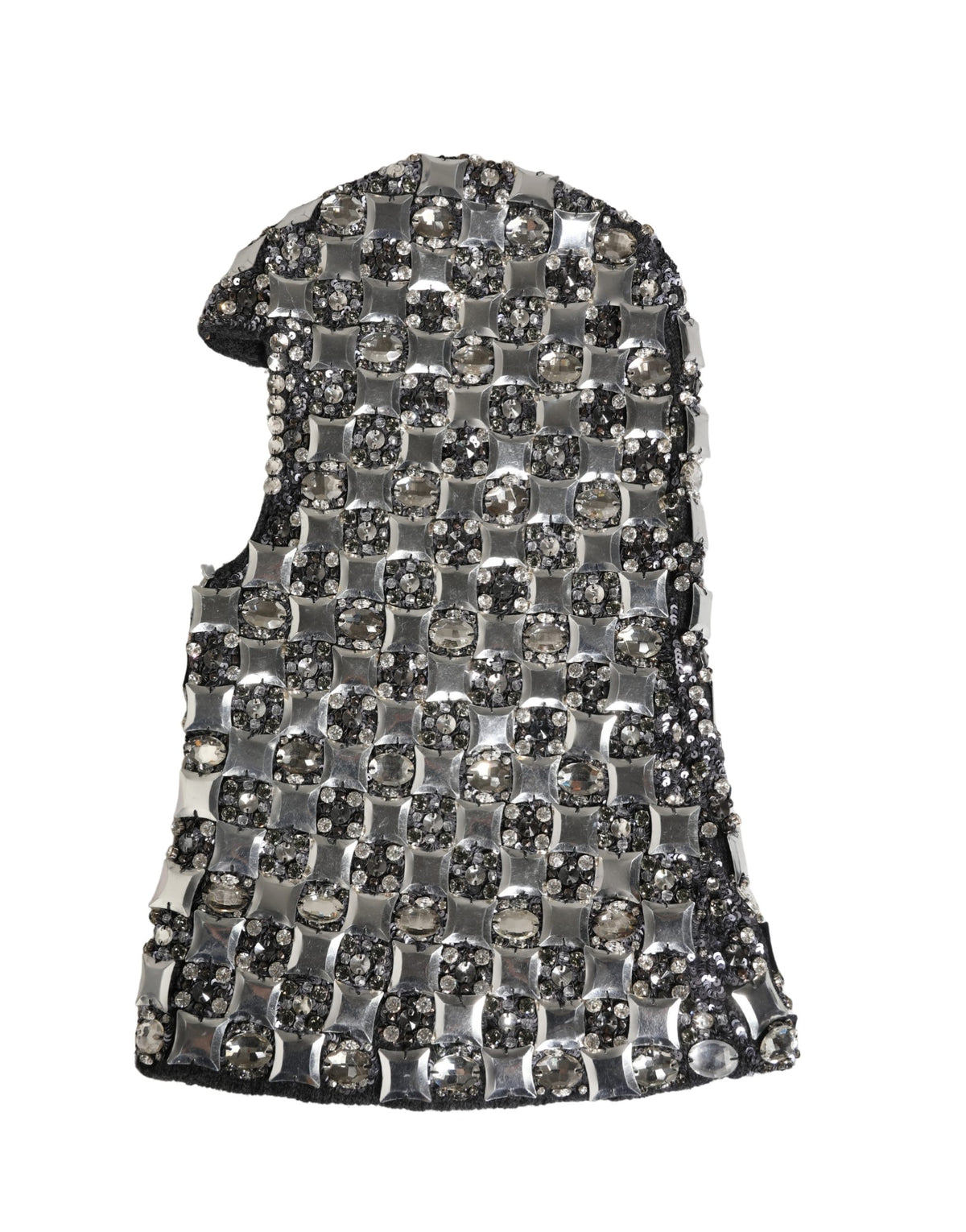 Dolce & Gabbana Black Wool Crystal Embellished Balaclava Hat