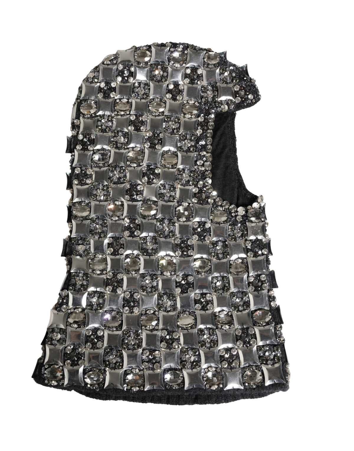 Pre-Owned Dolce & Gabbana Black Wool Crystal Embellished Balaclava Hat Women's - Very Good