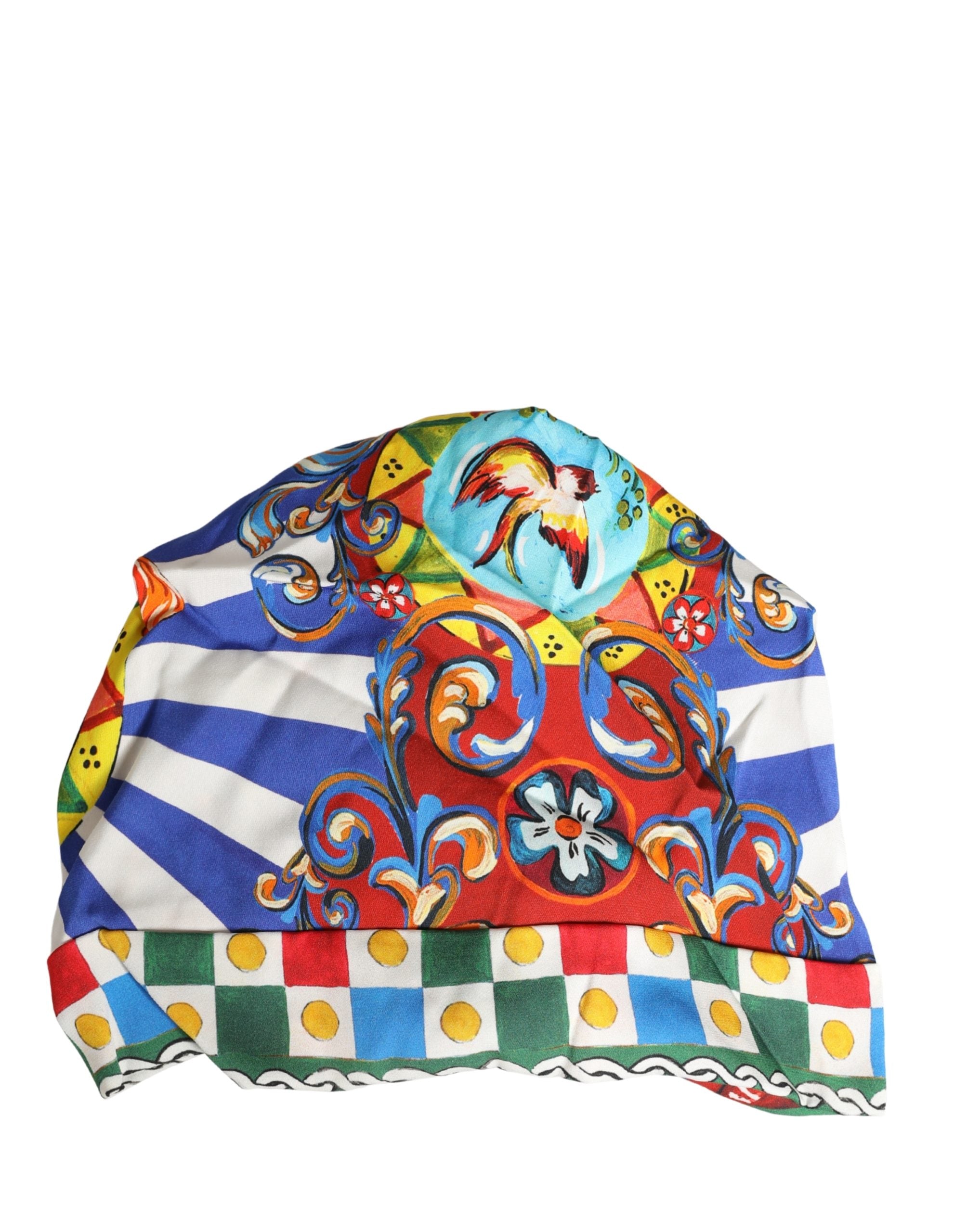 Dolce & Gabbana Multicolor Carretto Motif Silk Turban