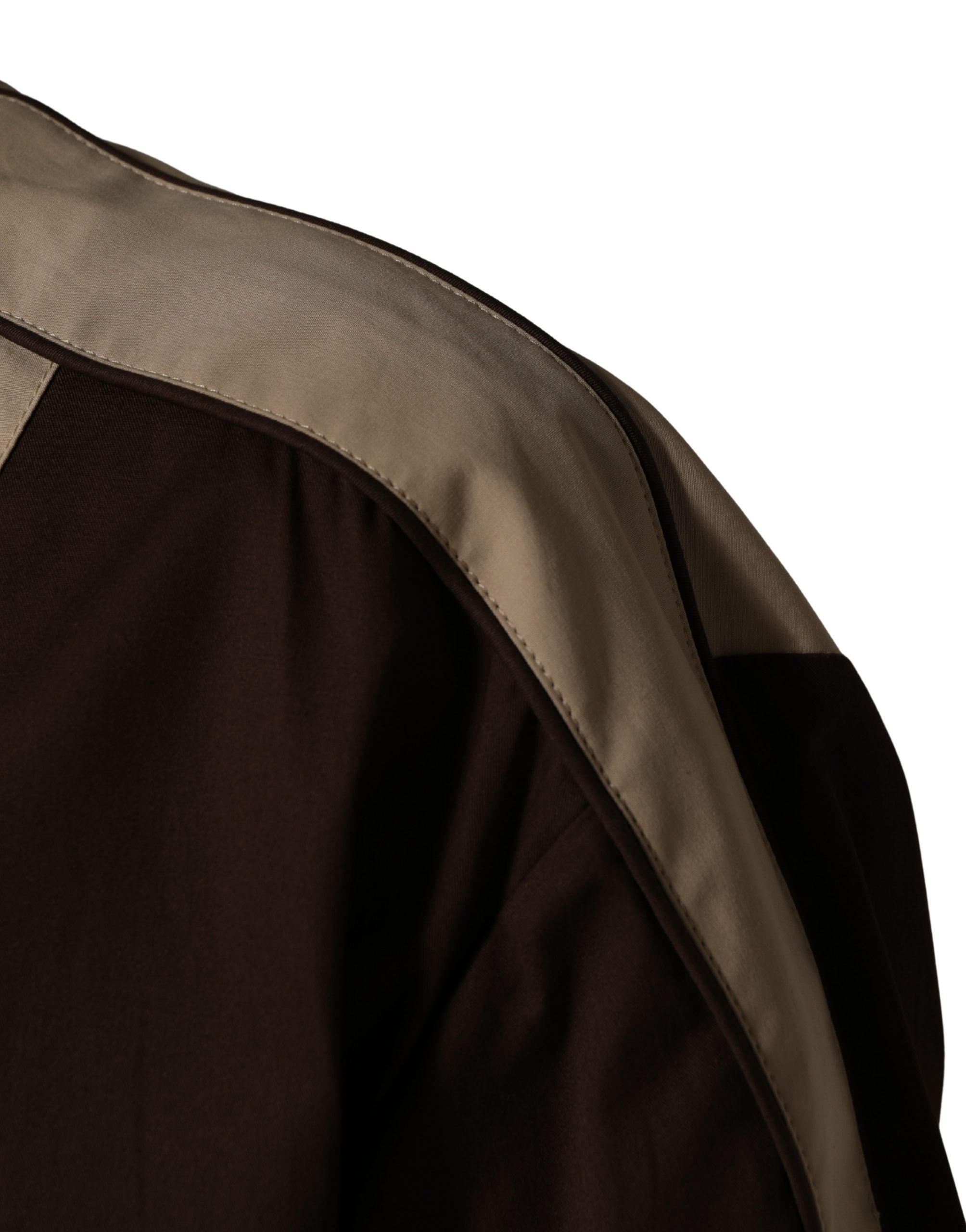 New Dolce & Gabbana Brown Beige Cotton Zip Windbreaker Jacket