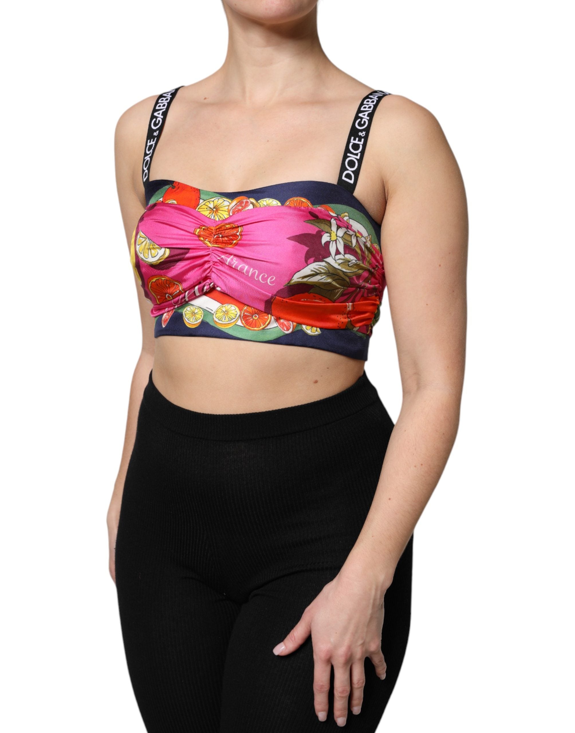 Dolce & Gabbana Silk Cropped Bustier Corset Top