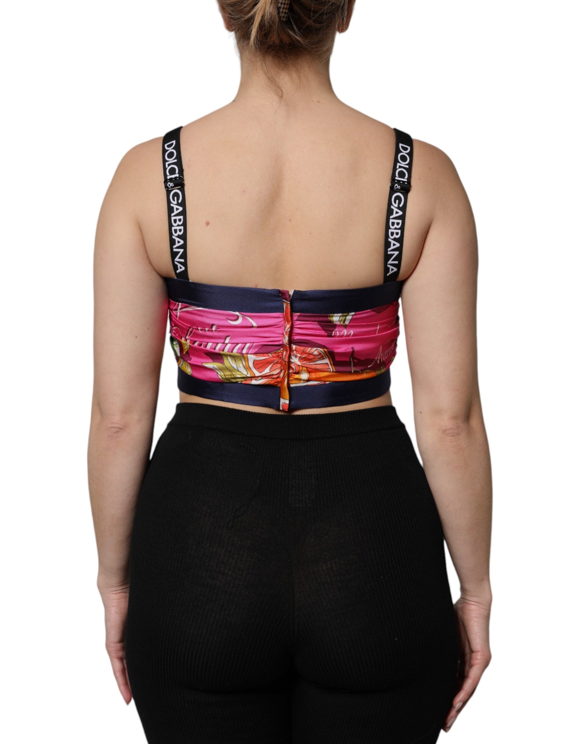 Dolce & Gabbana Silk Cropped Bustier Corset Top
