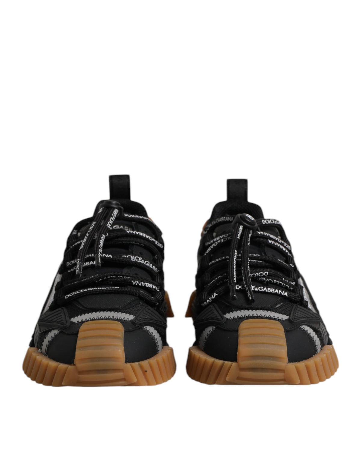 New Dolce & Gabbana Black Logo Lace Up Low Top NS1 Sneakers Shoes