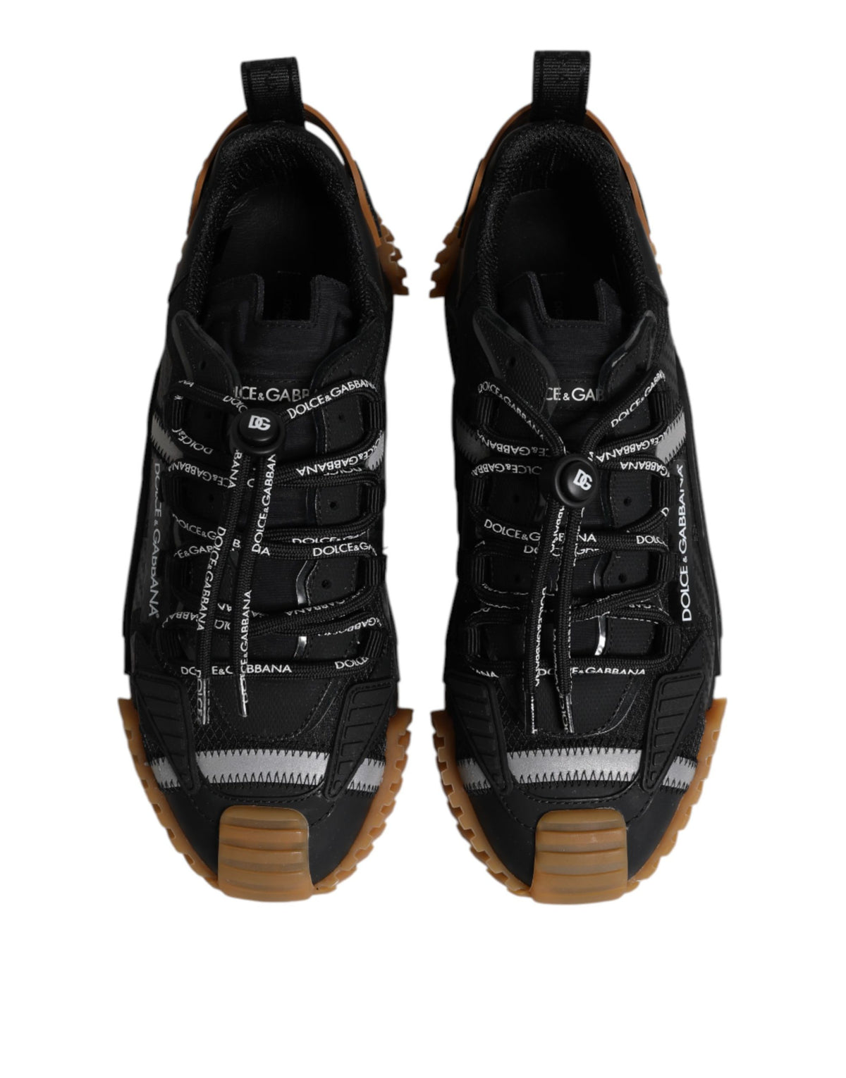 New Dolce & Gabbana Black Logo Lace Up Low Top NS1 Sneakers Shoes