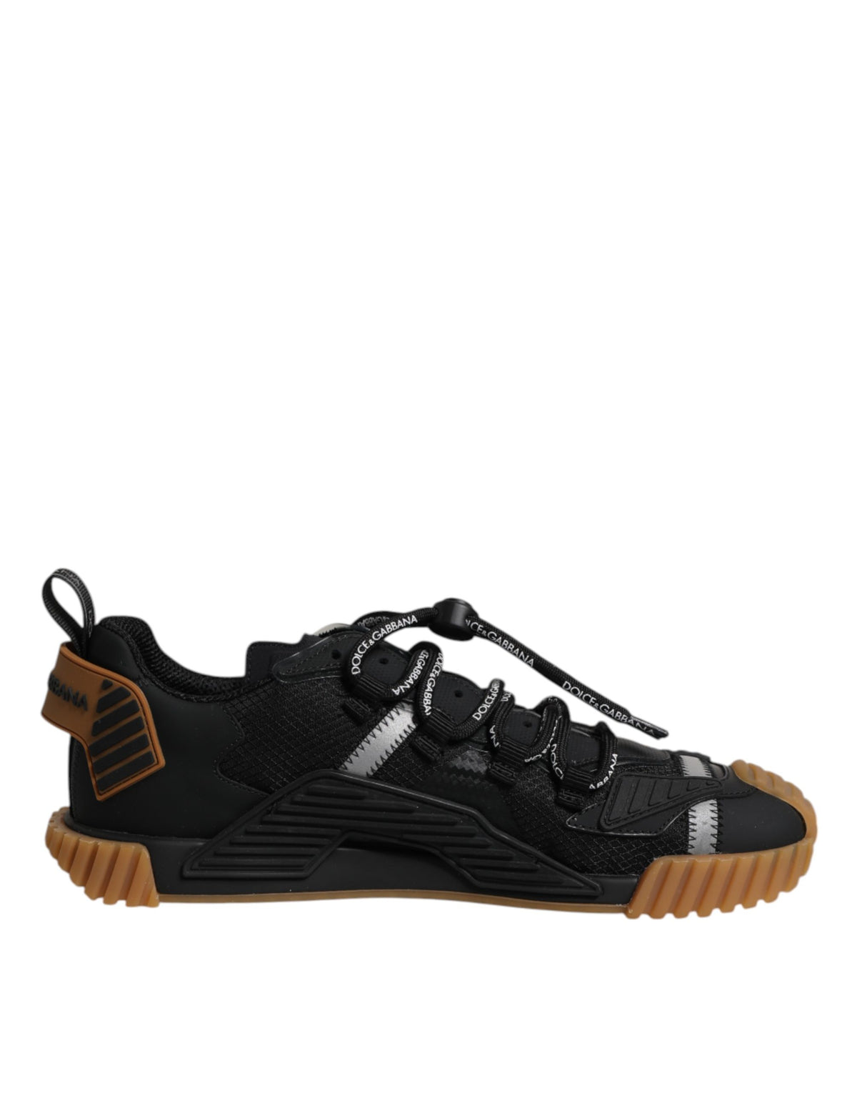 New Dolce & Gabbana Black Logo Lace Up Low Top NS1 Sneakers Shoes