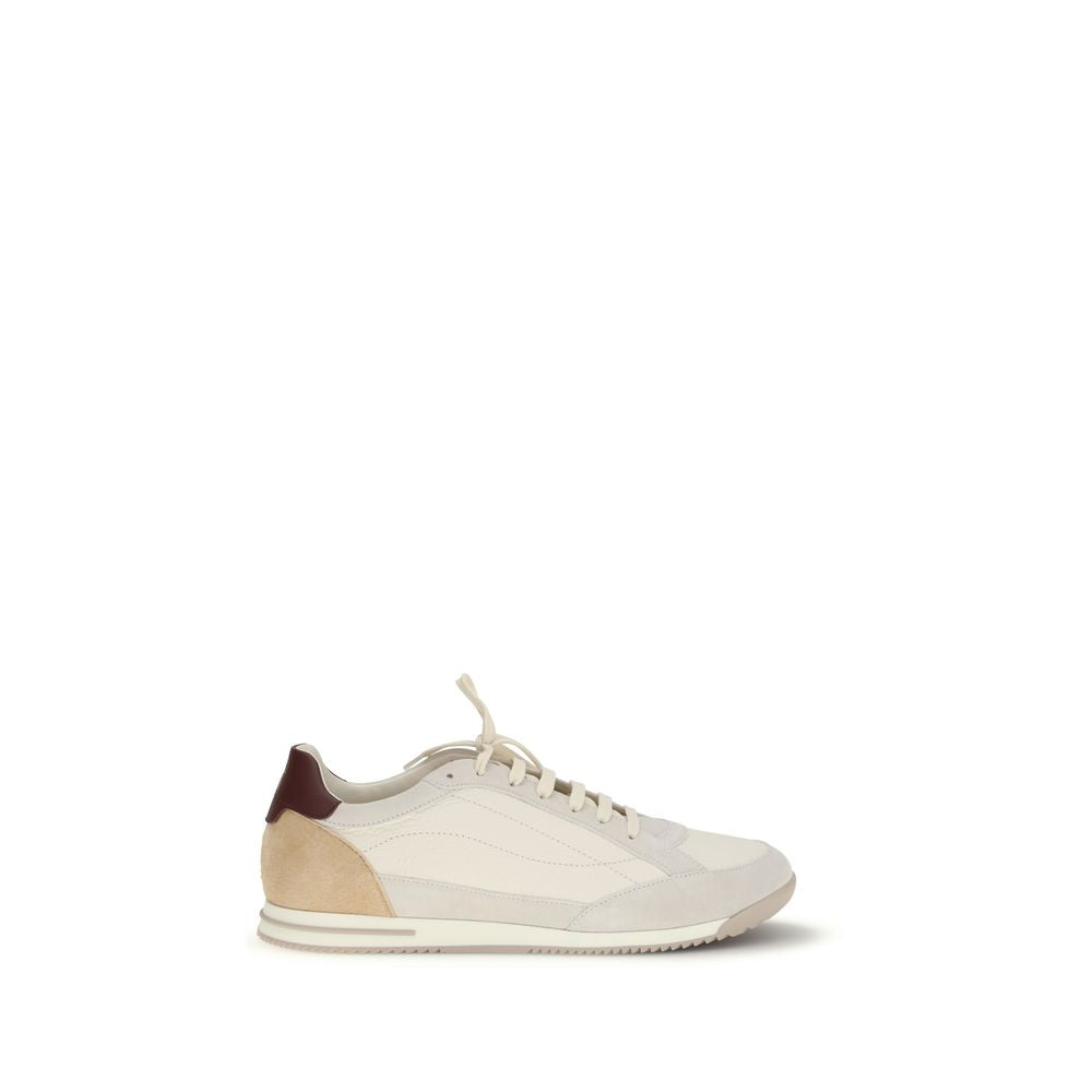 Brunello Cucinelli Beige Leather Sneakers