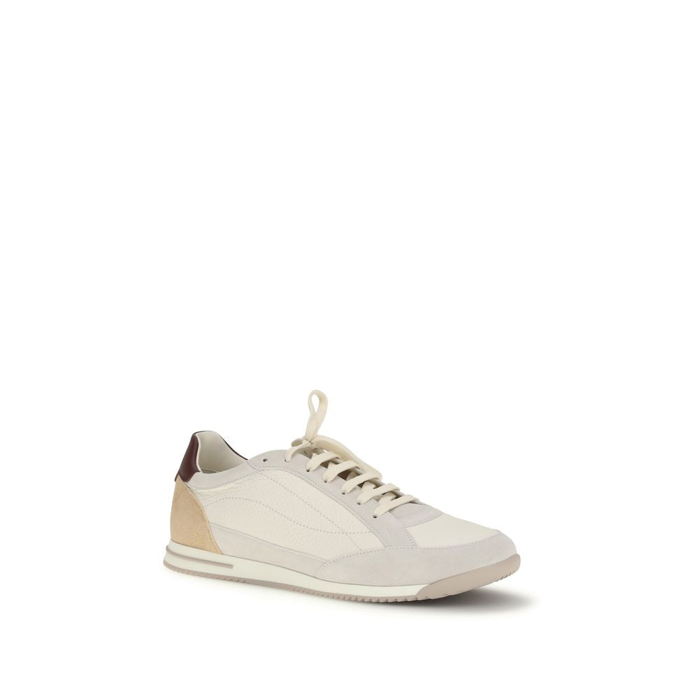 Brunello Cucinelli Beige Leather Sneakers