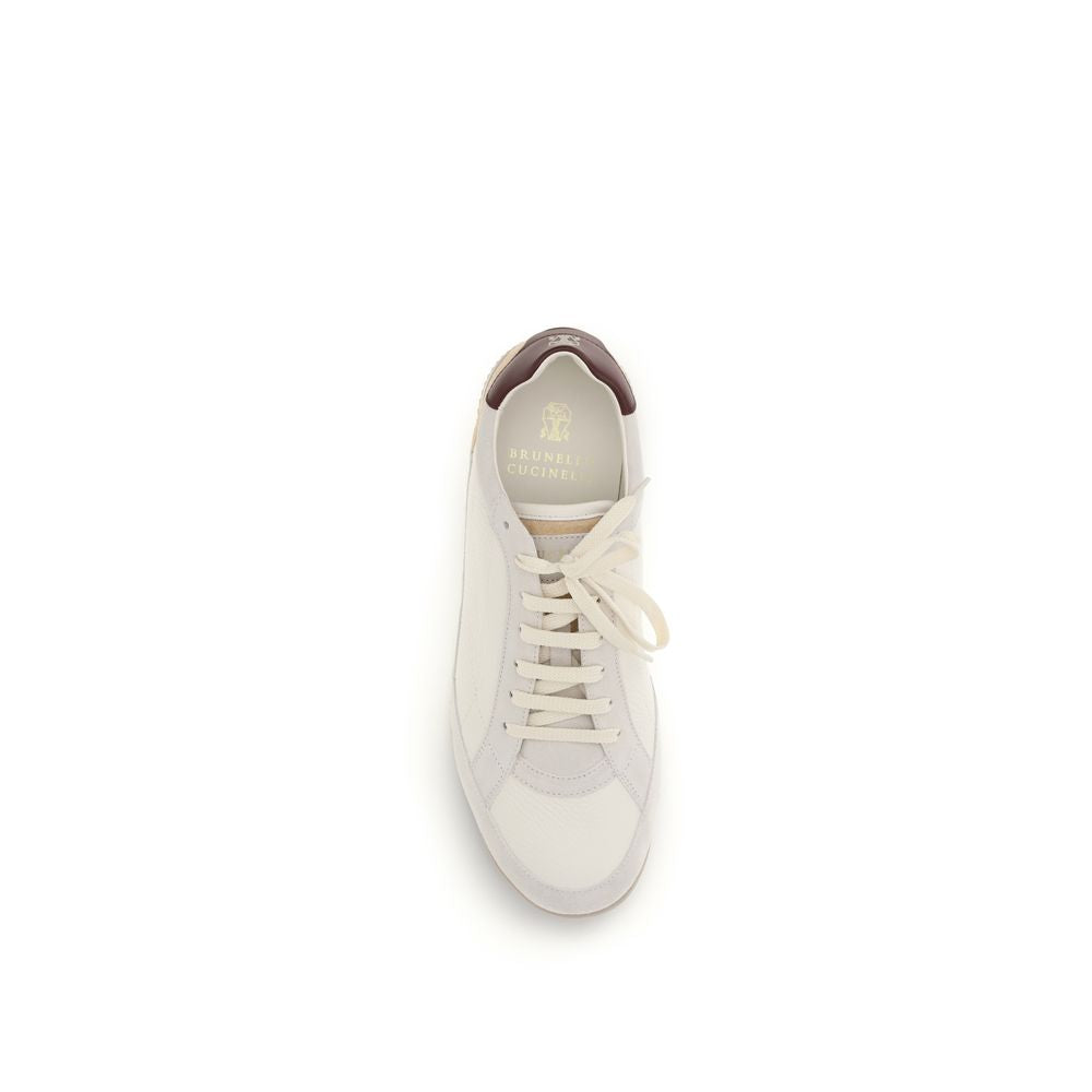 Brunello Cucinelli Beige Leather Sneakers