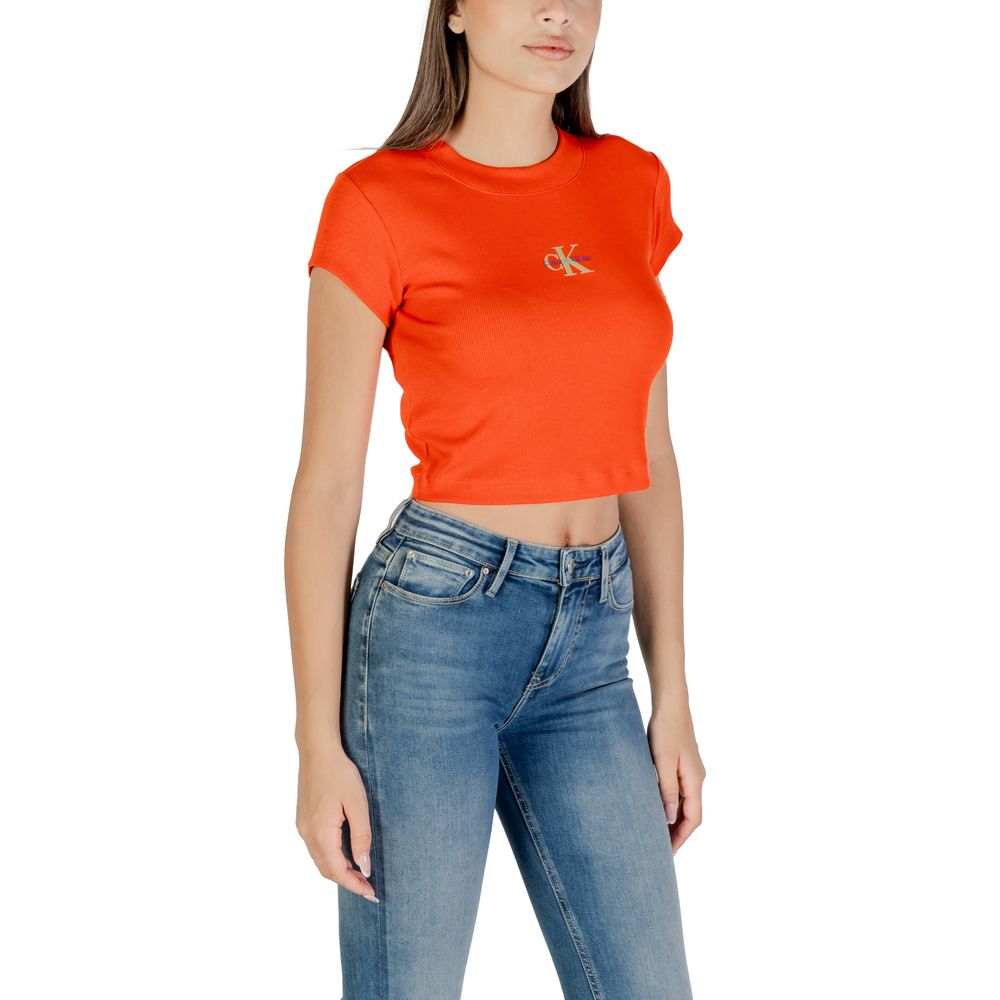 Calvin Klein Jeans Red Cotton T-Shirt
