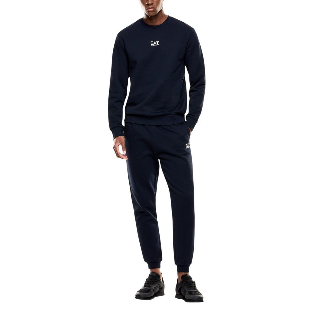 EA7 Emporio Armani Blue Cotton Sweatshirt