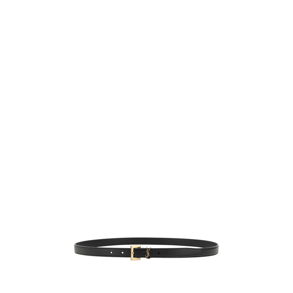 Saint Laurent Black Leather Regular Belt
