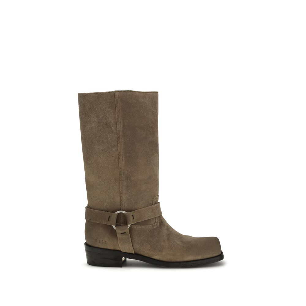 Golden Goose Beige Leather Lace-Up Boots